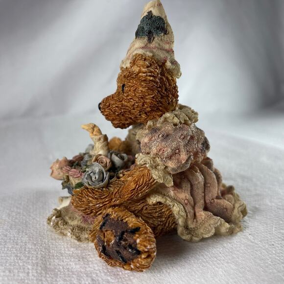 1993 Boyds Bears & Friends "Bailey's Birthday" #2014 Cake w/Candle - Picture 4 of 9